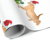 Oranje kerstpapier cadeaupapier (Rol Hoek)