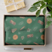 Oranje kerstspecerijen, pine, Pinecones Green Tissuepapier (Geschenk)