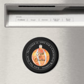 Oranje kerstversiering met striping/sla de datum o magneet (Insitu (Vaatwasser))