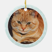 Oranje kerstversieringen met aangepaste tabby keramisch ornament (Achterkant)