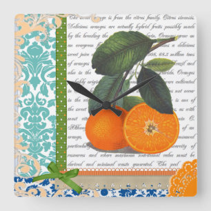 Oranje keuken van  Florida Vierkante Klok