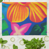  oranje keukendeken van hibiscus theedoek (Gevouwen)
