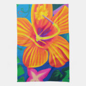  oranje keukendeken van hibiscus theedoek (Verticaal)