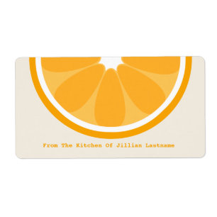 Oranje keukenetiket uit de keuken van de keuken etiket