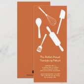 Oranje keukengerei Thanksgiving potluck party Kaart (Voorkant / Achterkant)