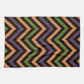 Oranje keukenhanddoek voor paars en groen chevron  (Horizontaal)