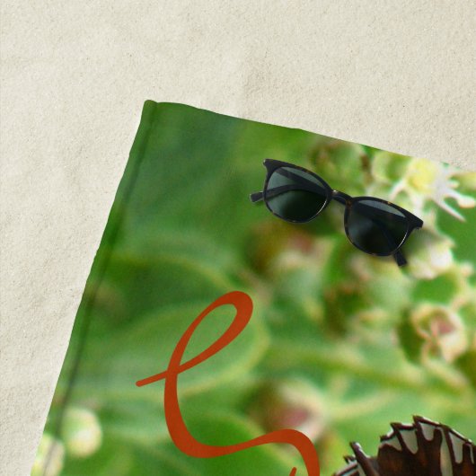 Oranje keukenhanddoek voor vlinder met naam strandlaken (In situ)