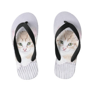 Oranje keukenschilderij - Oorspronkelijke kattekun Kinder Teenslippers