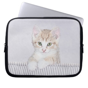 Oranje keukenschilderij - Oorspronkelijke kattekun Laptop Sleeve