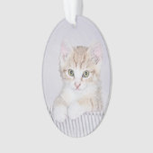 Oranje keukenschilderij - Oorspronkelijke kattekun Ornament (voorkant)