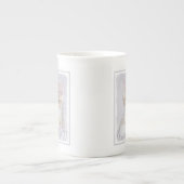 Oranje keukenschilderij - Oorspronkelijke kattekun Porselein Kop (Voorkant)