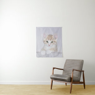 Oranje keukenschilderij - Oorspronkelijke kattekun Wandkleed