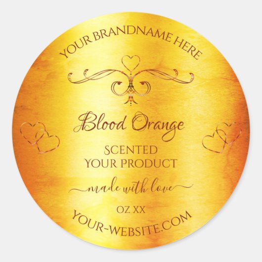  Oranje keurmerken voor marmer  hart Ronde Sticker (Voorkant)