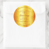  Oranje keurmerken voor marmer  hart Ronde Sticker (Tas)