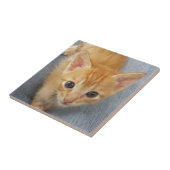 Oranje keuten tegeltje (Zijkant)