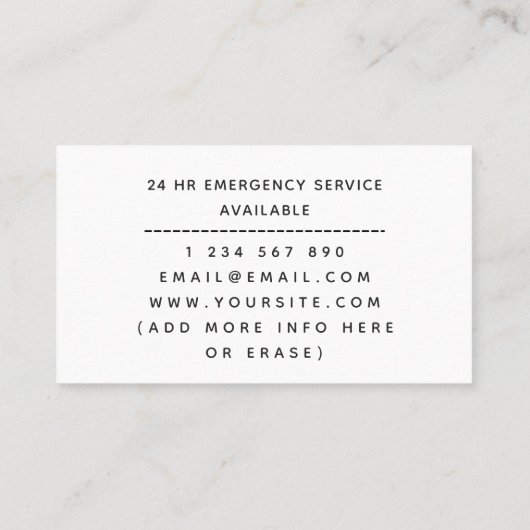 Oranje Key Funky Logo House Lockout Key Service Visitekaartje (Achterkant)