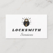 Oranje Key Funky Logo House Lockout Key Service Visitekaartje (Voorkant)