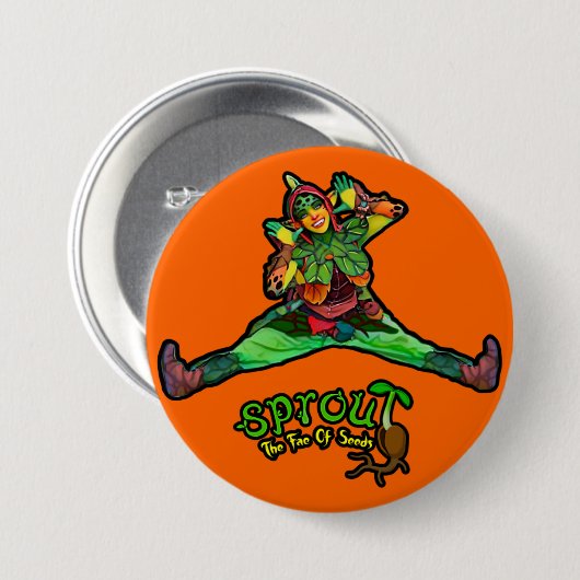 Oranje kiemgroenten Button (Voorkant /achterkant)