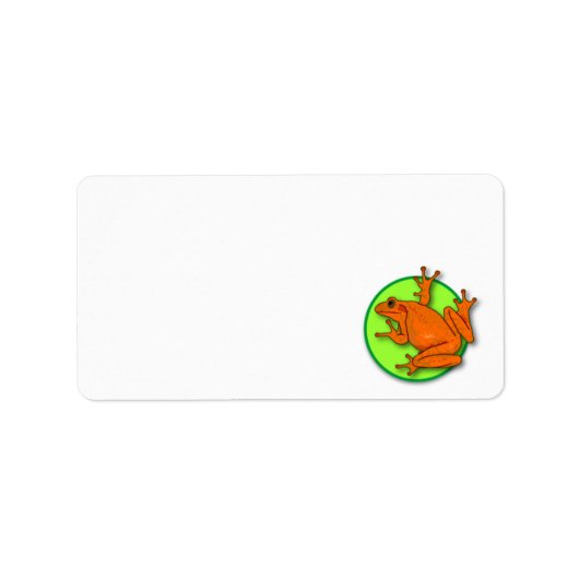Oranje Kikker-adreslabel Etiket (Voorkant)