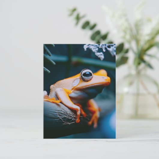 Oranje kikker briefkaart (Staand voorkant)