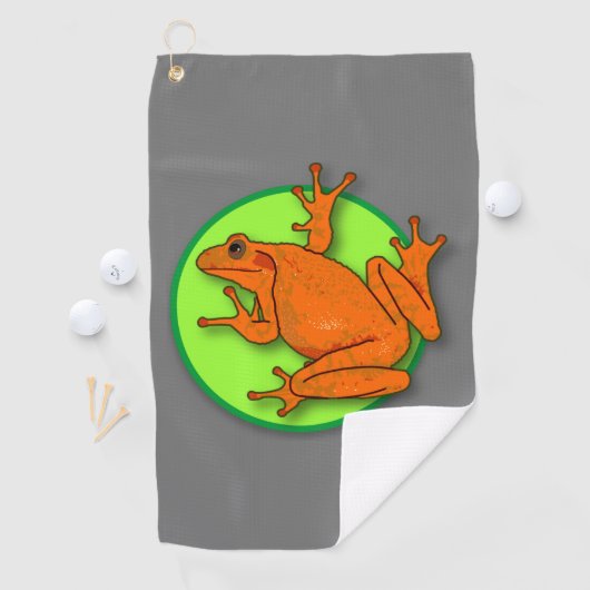 Oranje Kikker Golfhanddoek (Insitu)