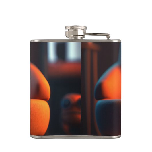 Oranje kikker heupfles (Achterkant)