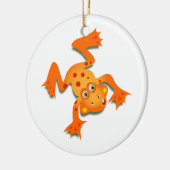 Oranje kikker keramisch ornament (Links)