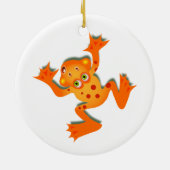 Oranje kikker keramisch ornament (Achterkant)