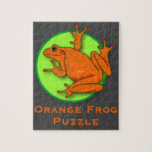 Oranje kikker legpuzzel