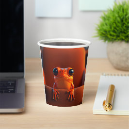 Oranje kikker papieren bekers