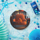 Oranje kikker papieren bordje (Feest)