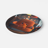 Oranje kikker papieren bordje (Gekanteld)