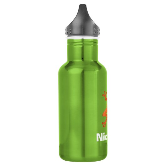 Oranje kikker, persoonlijk waterfles  (Links)