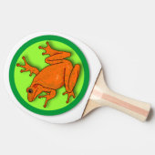 Oranje kikker pingpongpeddel tafeltennisbatje (Zijkant)