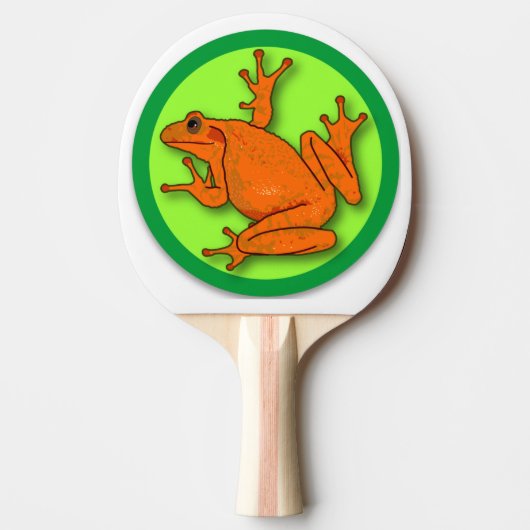 Oranje kikker pingpongpeddel tafeltennisbatje (Voorkant)