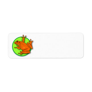 Oranje kikker retour adres label