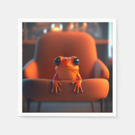 Oranje kikker servet