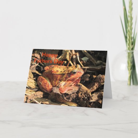 Oranje Kikker Vaders Dag Kaart (Voorkant)