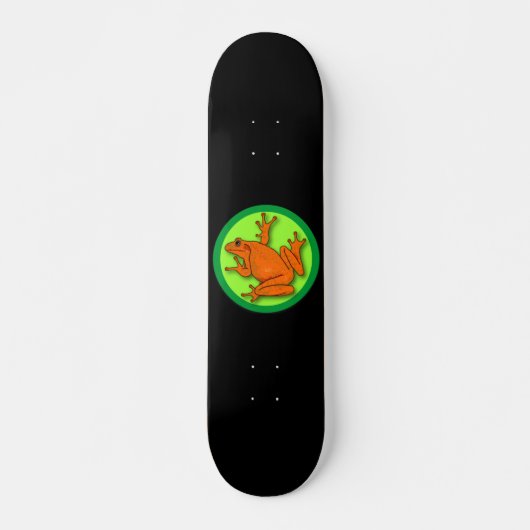 Oranje kikkerbord persoonlijk skateboard (Voorkant)