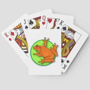 Oranje kikkerdek pokerkaarten