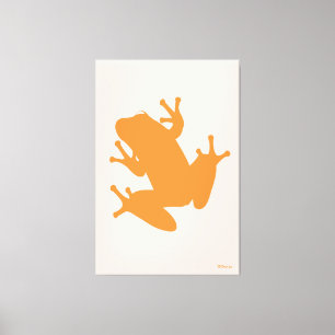 Oranje kikkergalerijsnijdoek canvas afdruk