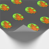 Oranje kikkerpapier cadeaupapier (Hoek)