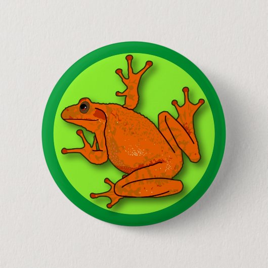 Oranje kikkerronde Button (Voorkant)