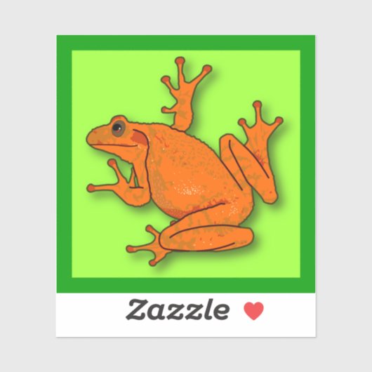 Oranje kikkervisje sticker (Vel)
