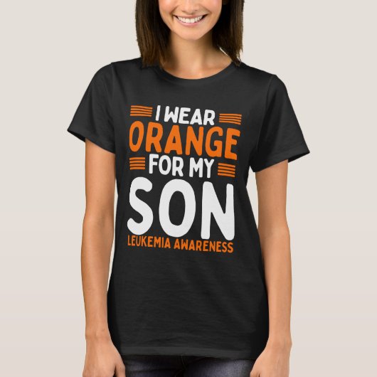 Oranje Kind Leukemie Bewustzijn Zoon T-shirt (Voorkant)