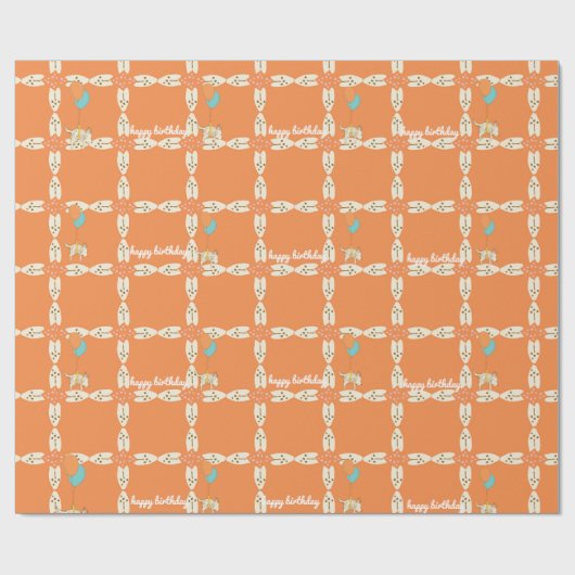 Oranje kinderdagentranspappapier cadeaupapier (Vlak)