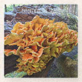 Oranje Kip van de Bossen Paddestoel Glazen Onderzetter