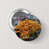 Oranje Kip van de Bossen Paddestoel Ronde Button 5,7 Cm (Voorkant /achterkant)