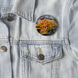 Oranje Kip van de Bossen Paddestoel Ronde Button 5,7 Cm
