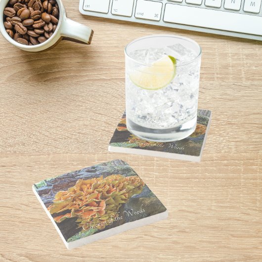 Oranje Kip van de Bossen Paddestoel Stenen Onderzetter